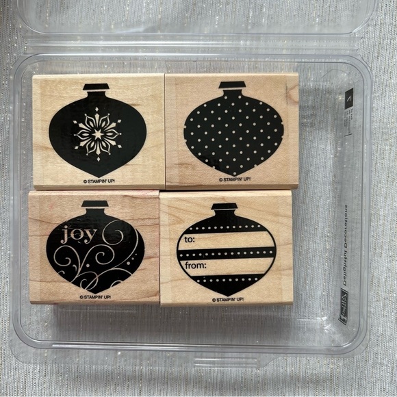 Stampin’ Up! Set of 4 Ornament stamps, holiday crafting, Delightful Decorations - Picture 1 of 3